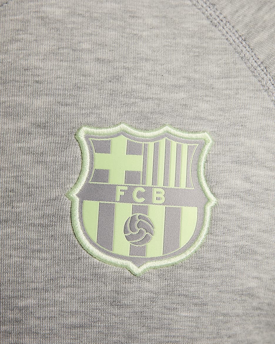 FC Barcelona Tech Fleece Windrunner Third Nike Fußball-Hoodie mit durchgehendem Reißverschluss für Herren - Dark Grey Heather/Barely Volt