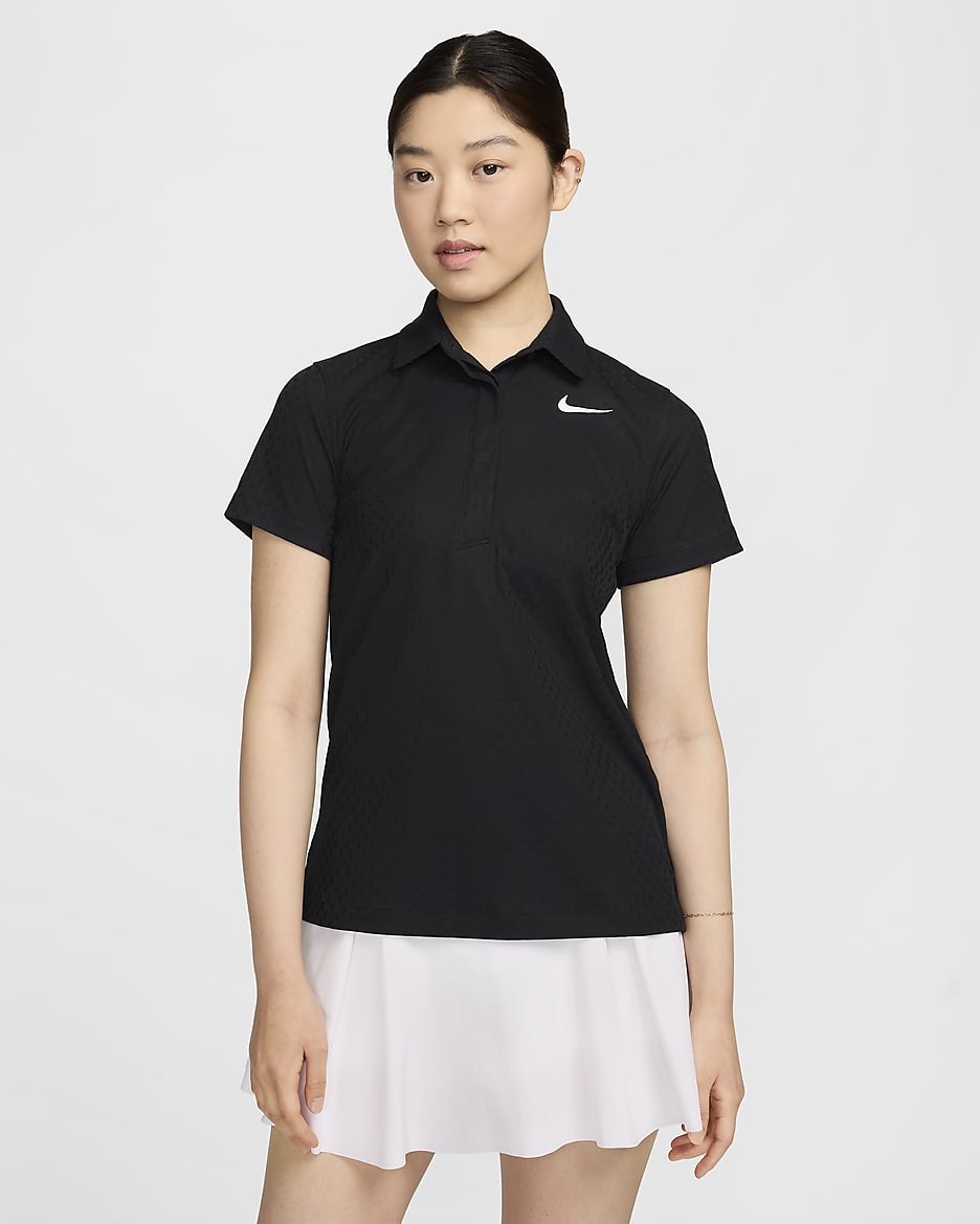 Nike Tour Women's Dri-FIT ADV Short-Sleeve Golf Polo - Black/White