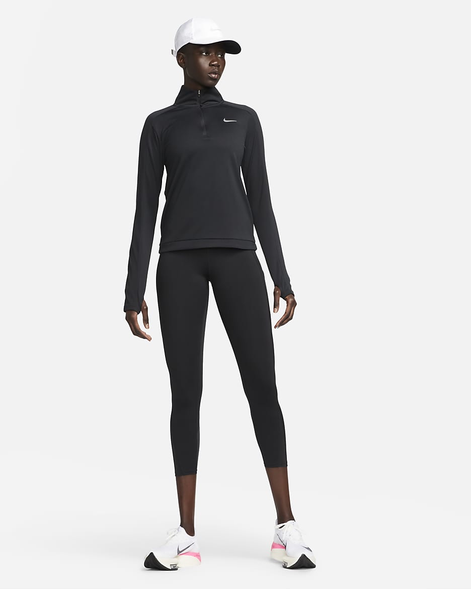 Nike Dri-FIT Pacer pullover med glidelås i halsen til dame - Svart