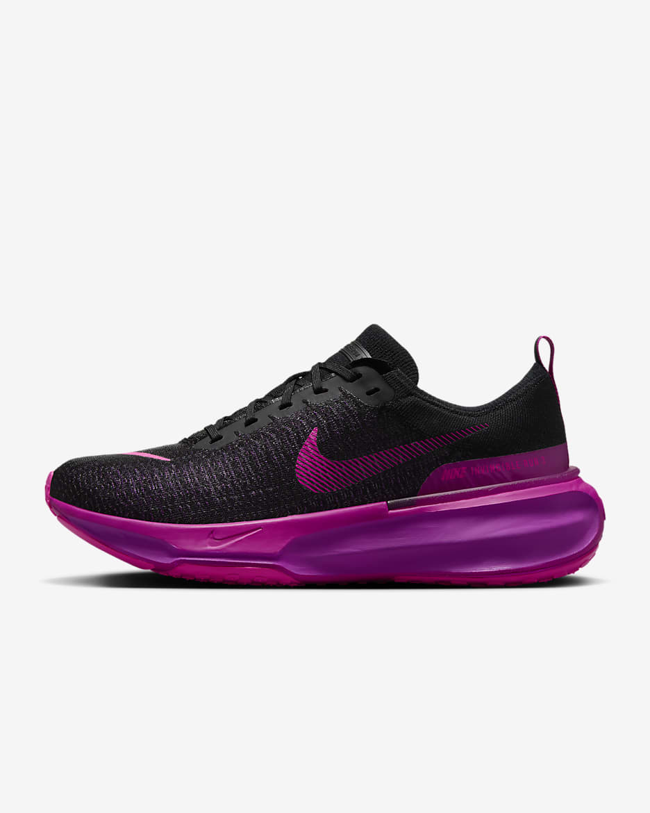 รองเท้าวิ่งโร้ดรันนิ่งผู้ชาย Nike Invincible 3 - ดำ/Vivid Grape/Hyper Violet/Laser Fuchsia