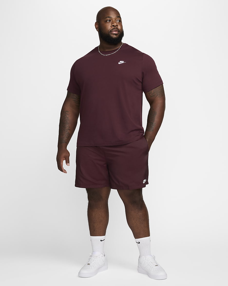 Shorts Flow in tessuto Nike Club – Uomo - Burgundy Crush/Bianco