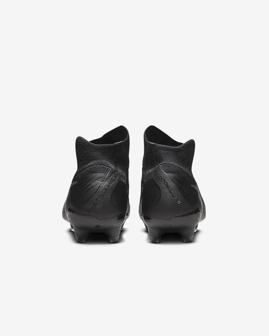 Nike Phantom Luna 2 Elite fotballsko med høy profil til gress - Svart/Deep Jungle/Svart