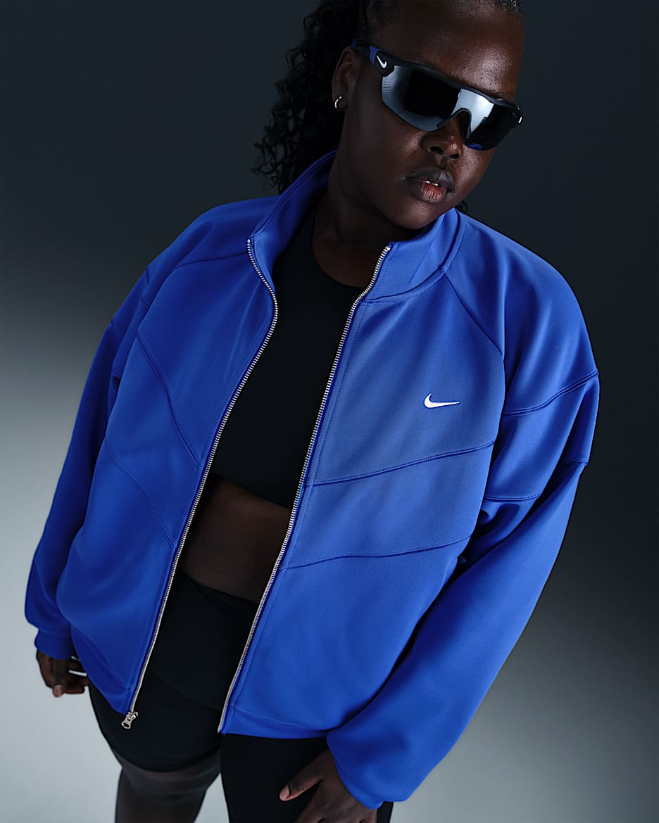 Chamarra tejida para mujer (Talla grande) Nike Sportswear Windrunner - Hiperroyal/Blanco