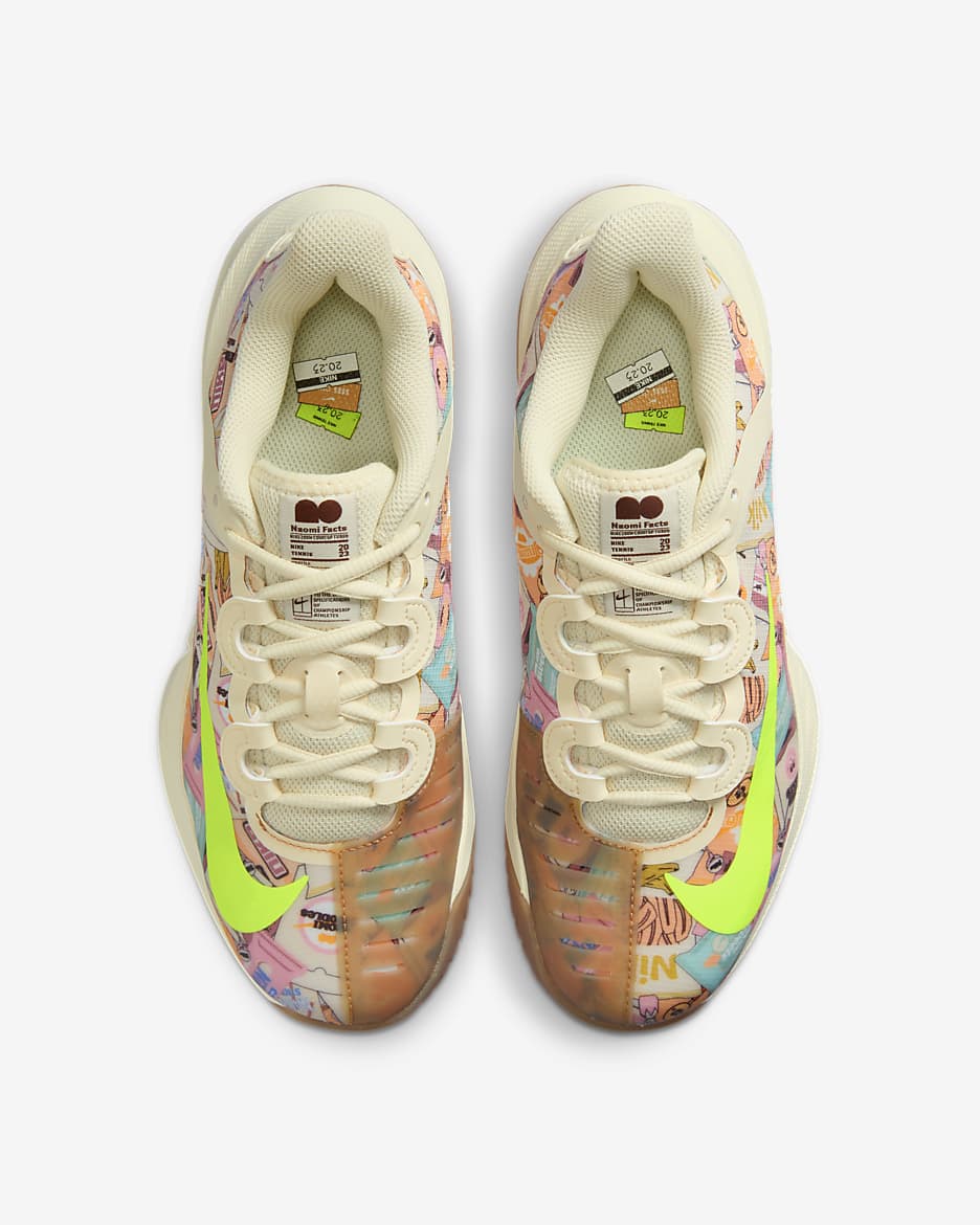 NikeCourt Air Zoom GP Turbo Osaka Women's Hard Court Tennis Shoes - Coconut Milk/Gum Light Brown/Sesame/Volt