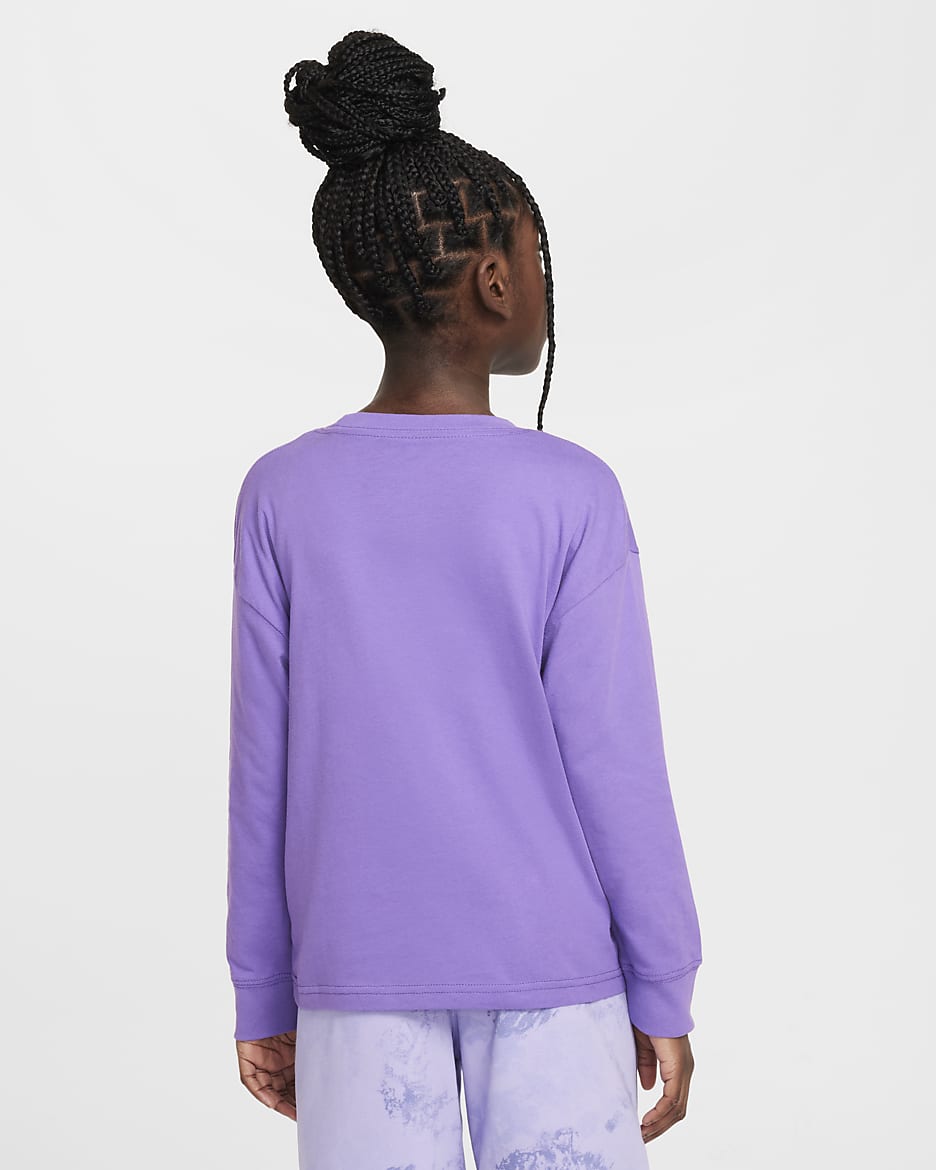 Nike Sportswear Big Kids' (Girls') Long-Sleeve T-Shirt - Black Raspberry