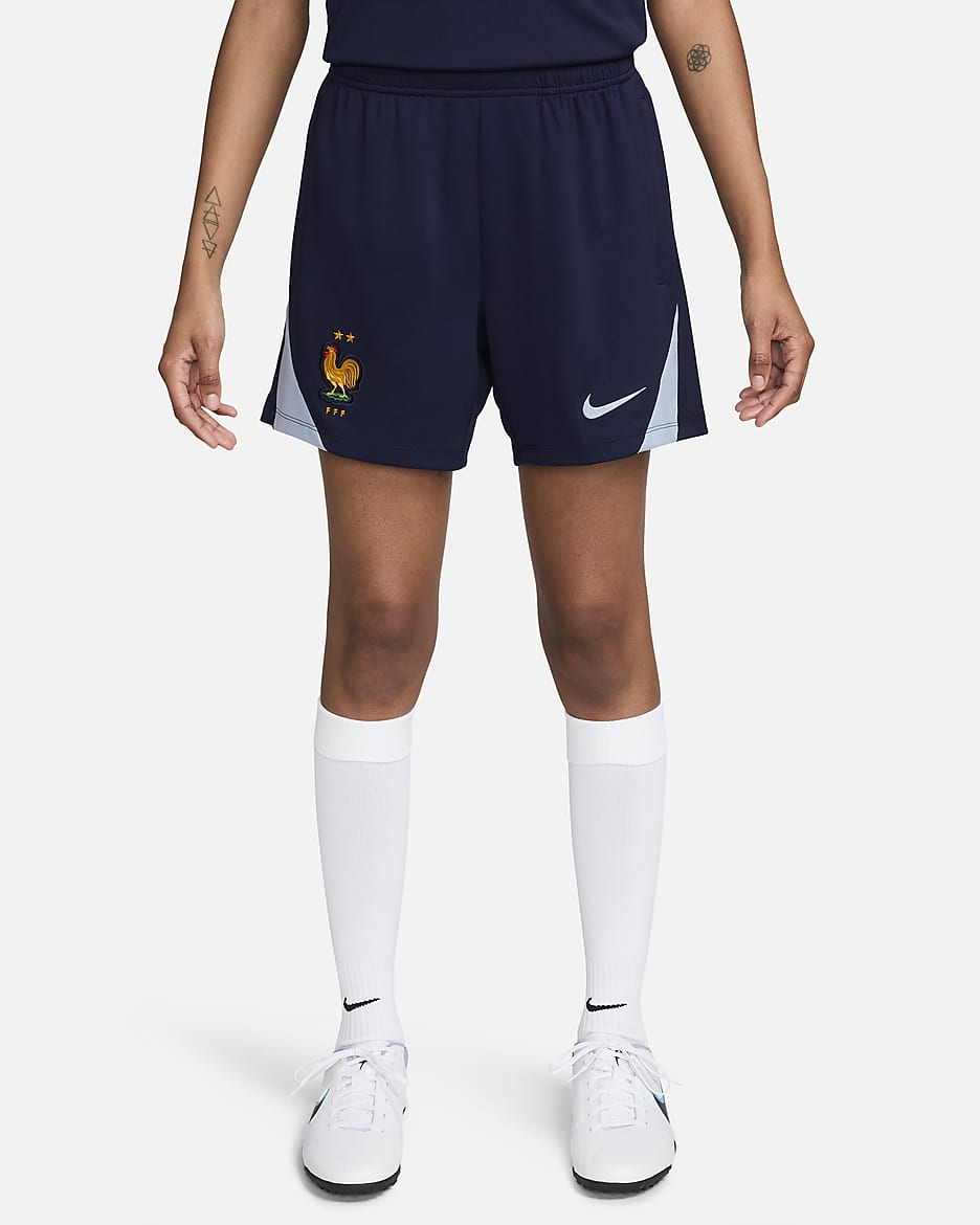 FFF Strike Women's Nike Dri-FIT Football Knit Shorts - Blackened Blue/Cobalt Bliss/Cobalt Bliss