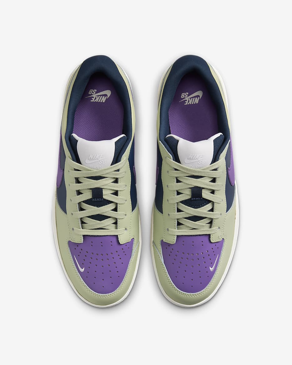 Nike SB Force 58 Premium Skateboardschuh - Olive Aura/Armory Navy/Summit White/Black Raspberry