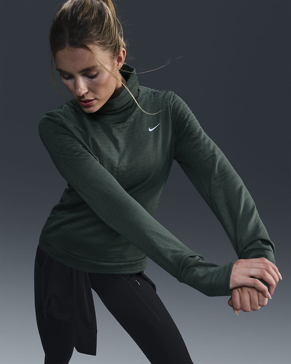 Haut de running à col roulé Nike Therma-FIT Swift pour femme - Vintage Green