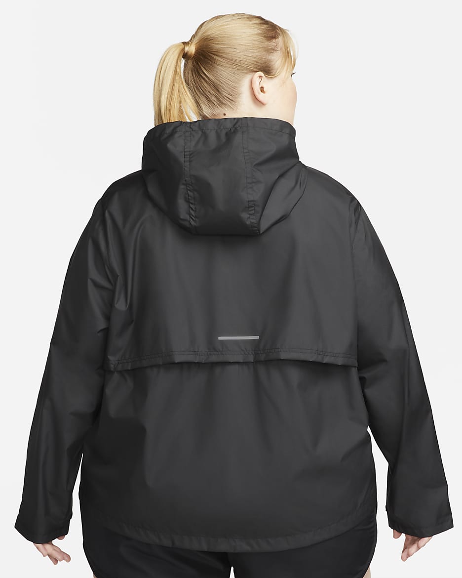 Nike Fast Repel-løbejakke (plus size) til kvinder - sort/sort