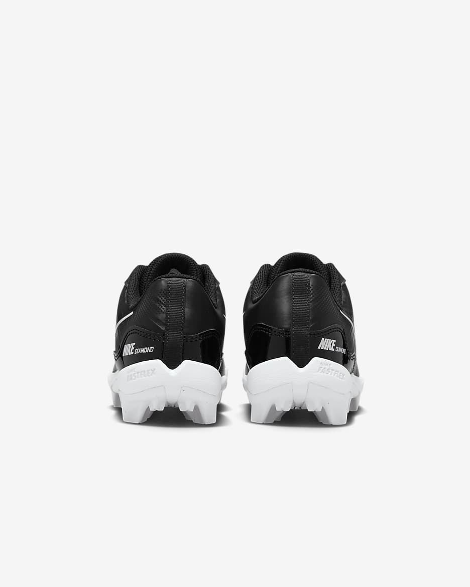 Tacos de béisbol para niños talla pequeña/grande Nike Alpha Huarache 4 Keystone - Negro/Platino puro/Blanco