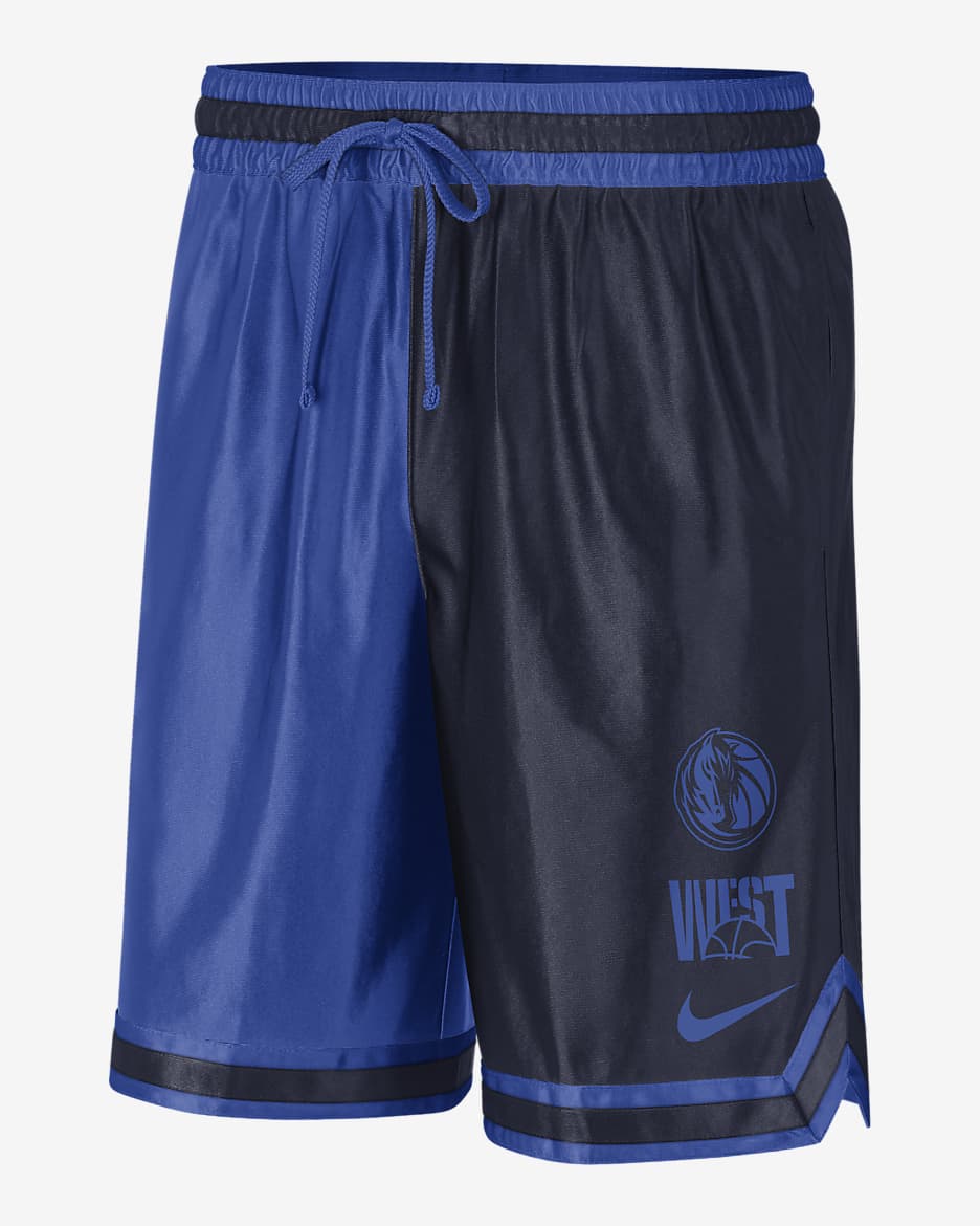 Dallas Mavericks Courtside Men's Nike Dri-FIT NBA Graphic Shorts - College Navy/Game Royal/Black