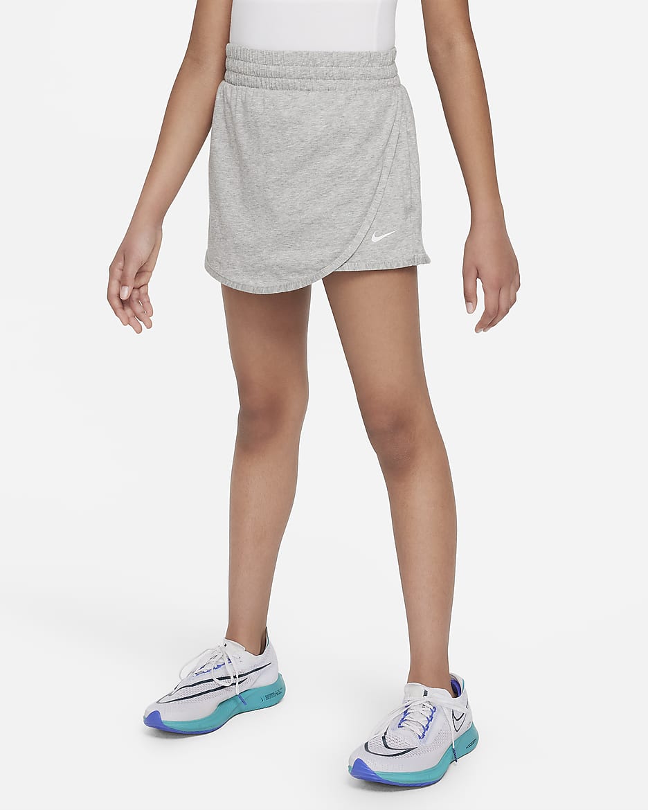 Nike Big Kids' (Girls') Breezy Mid-Rise Skort - Dark Grey Heather/White