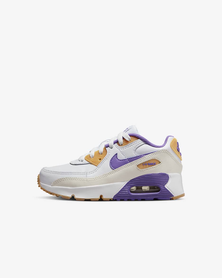 รองเท้าเด็กเล็ก Nike Air Max 90 LTR - ขาว/Phantom/Citron Tint/Action Grape