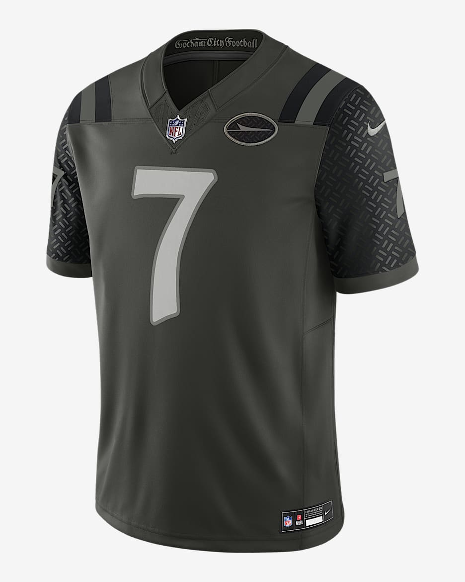 Justin Fields New York Jets Rivalries Collection Men's Nike Dri-FIT NFL Limited Jersey - Green