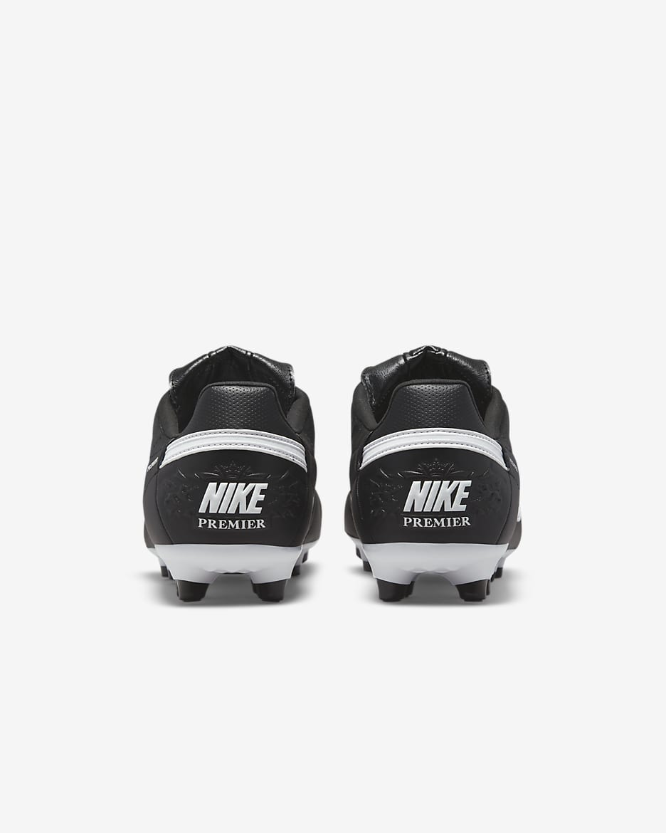 Chaussure de foot basse à crampons pour terrain sec NikePremier 3 - Noir/Blanc