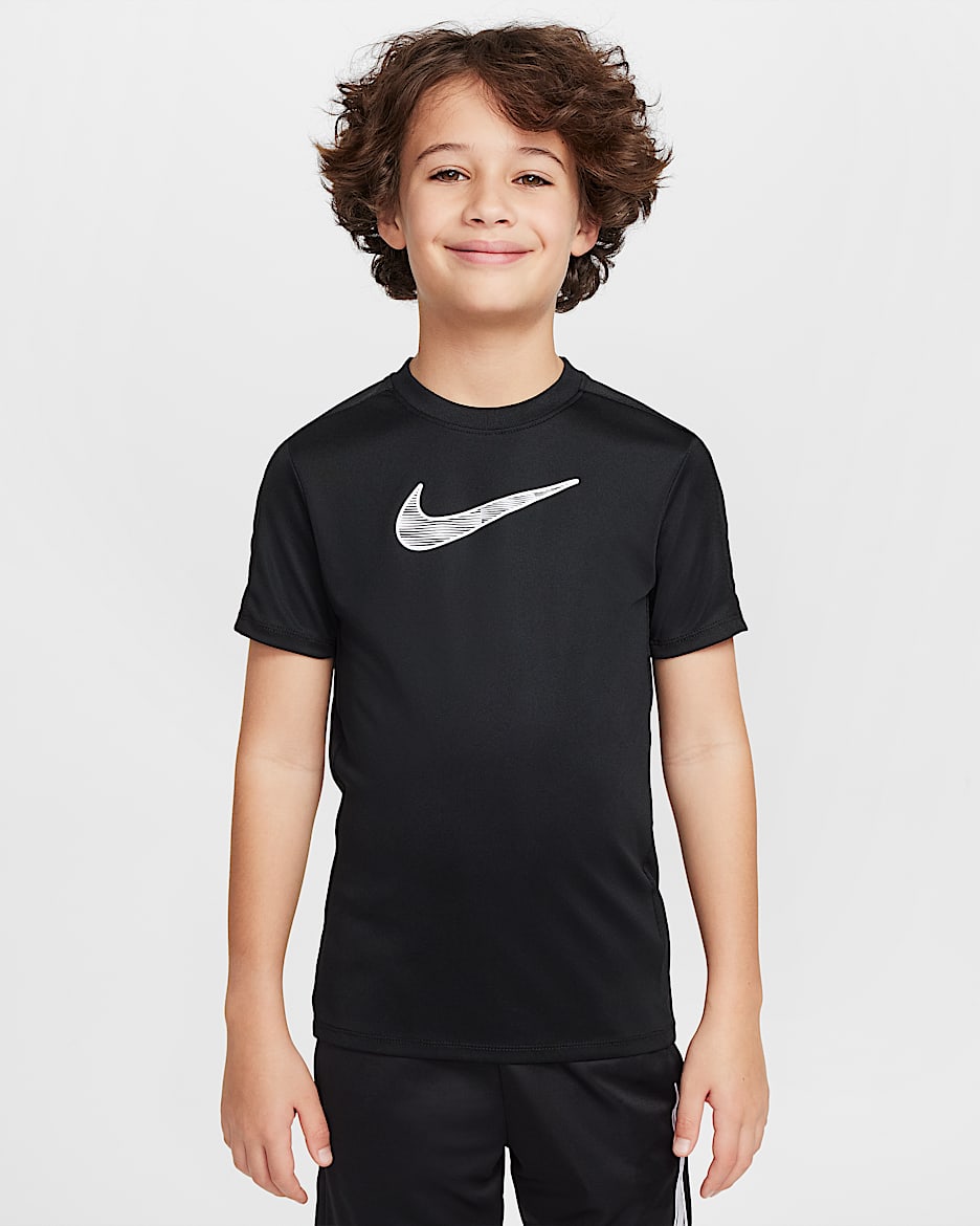 Nike Trophy23 Dri-FIT Kurzarm-Oberteil für ältere Kinder - Schwarz/Schwarz/Weiß
