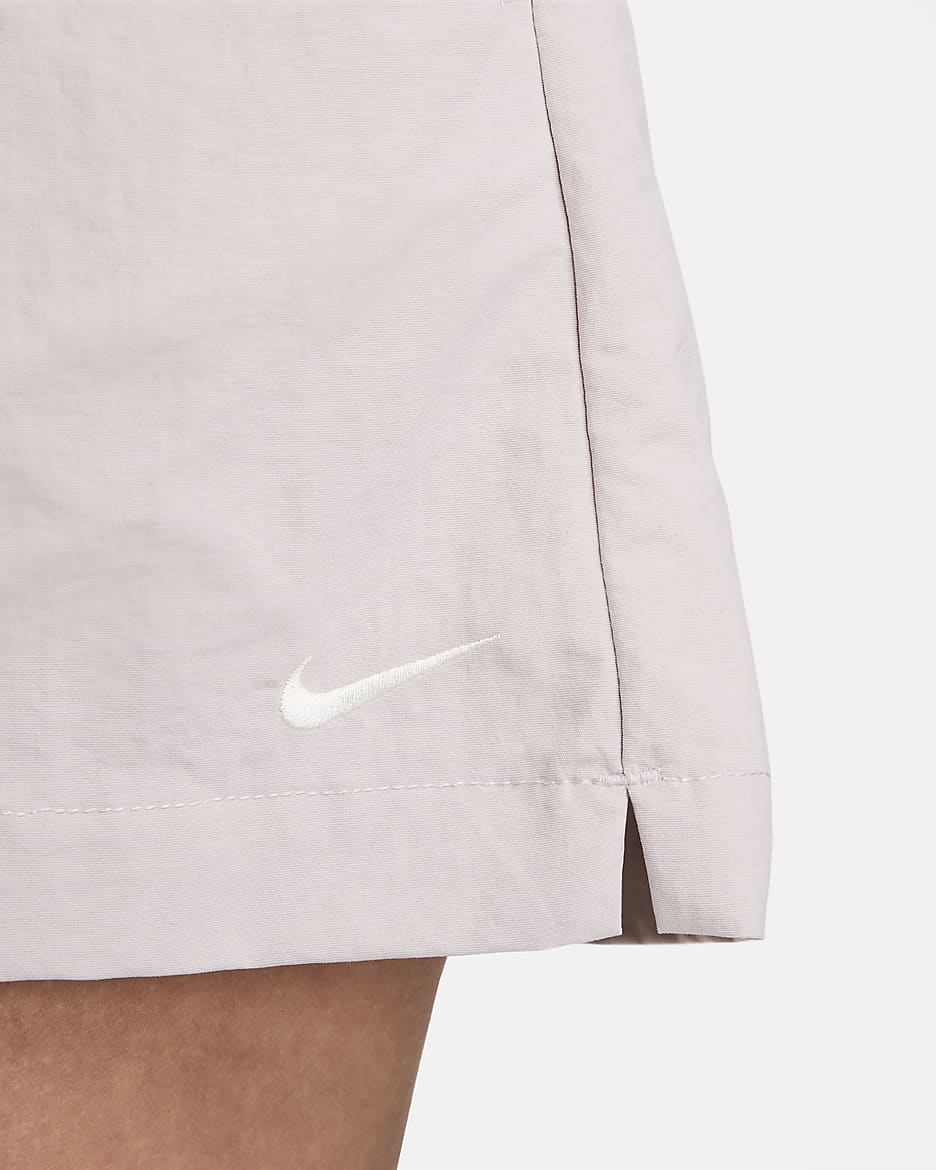 Nike Sportswear Everything Wovens Pantalón corto de talle medio de 13 cm - Mujer - Platinum Violet/Sail