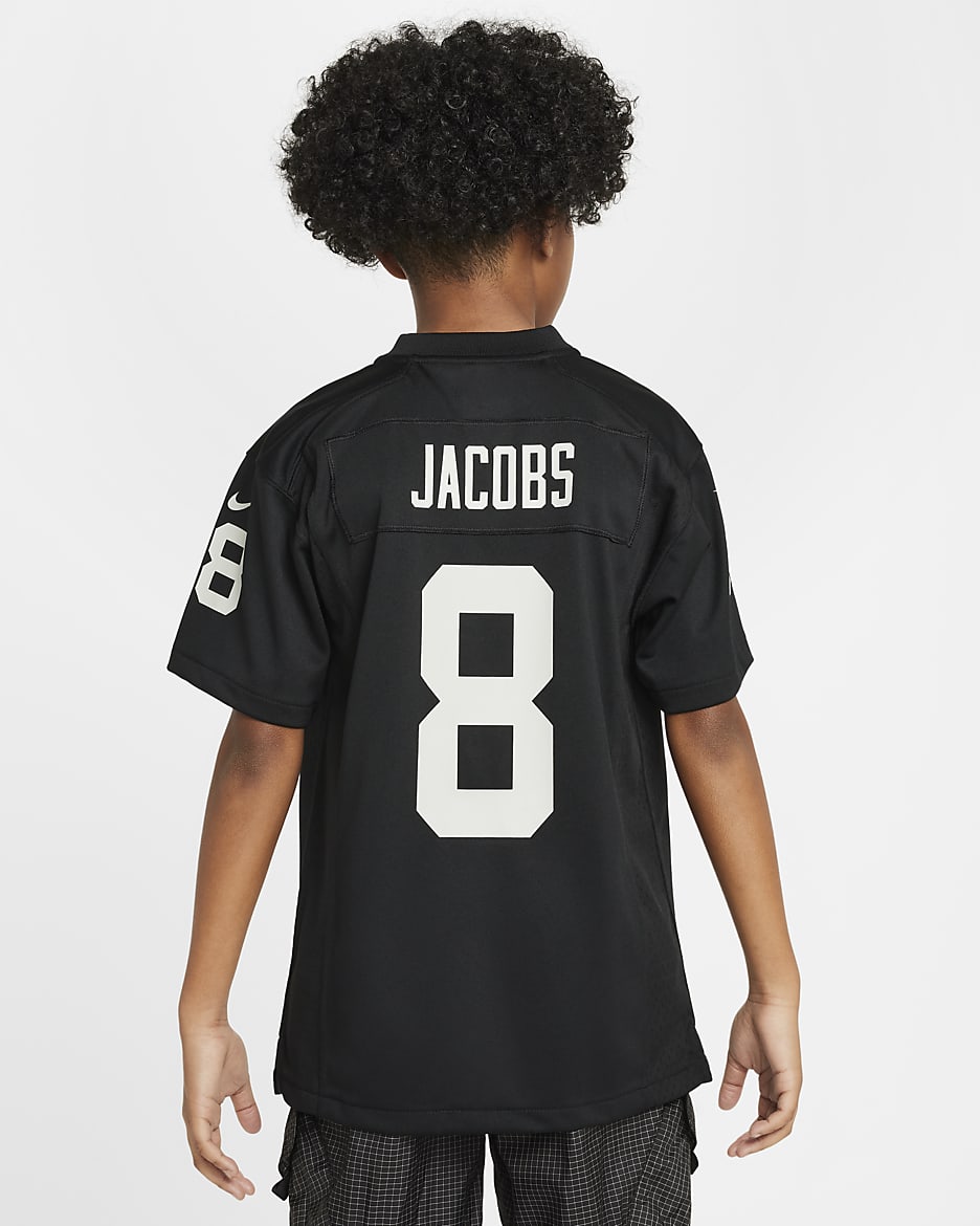 Spelartröja Joshua Jacobs Las Vegas Raiders Nike NFL för ungdom - Svart