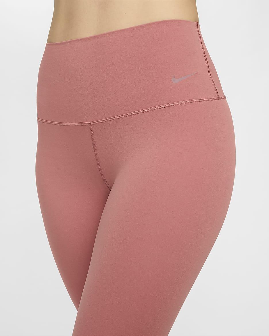 เลกกิ้งเอวสูง 7/8 ส่วนผู้หญิงซัพพอร์ตแบบอ่อนโยน Nike Zenvy - Canyon Pink/ดำ