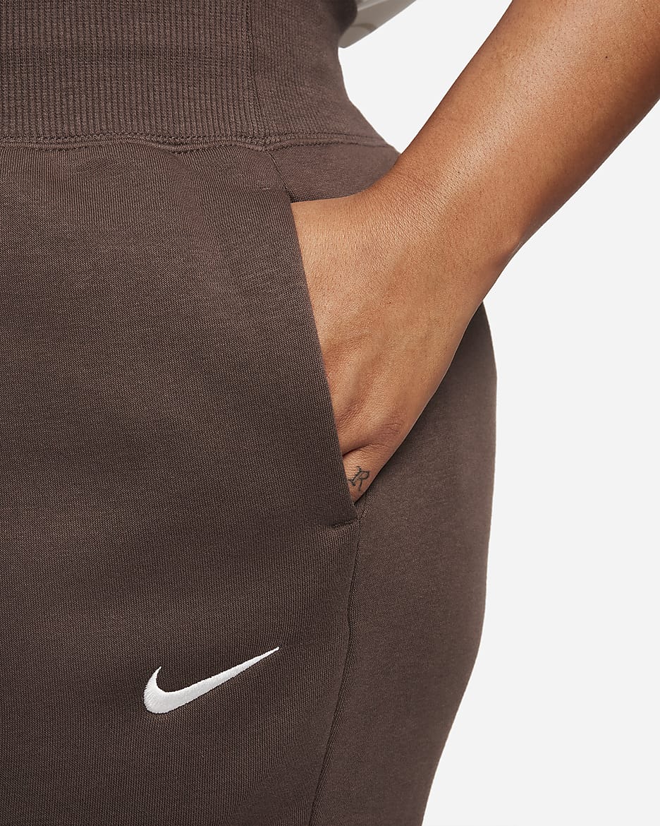 Joggers de cintura alta para mujer Nike Sportswear Phoenix Fleece (talla grande) - Marrón barroco/Vela