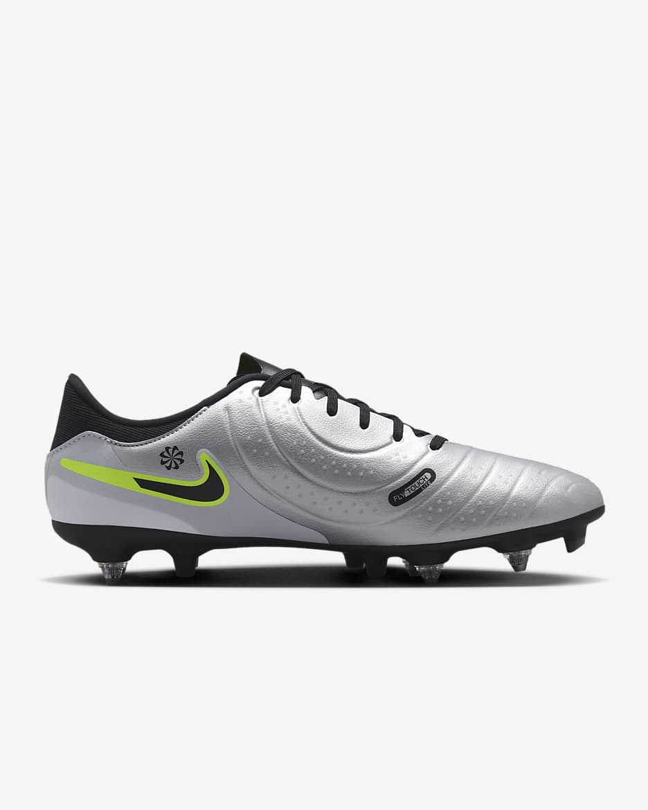 Nike Tiempo Legend 10 Academy Soft-Ground Low-Top Football Boot - Metallic Silver/Volt/Black