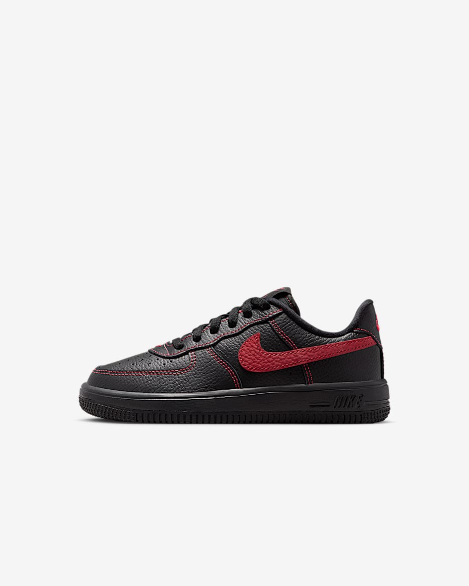 Nike Force 1 Low LV8 3 Little Kids' Shoes - Black/Black/Black/University Red
