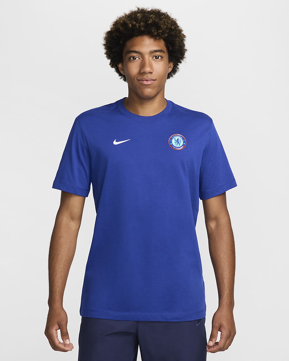 Playera de fútbol Nike para hombre Chelsea FC Essential - Azul enérgico