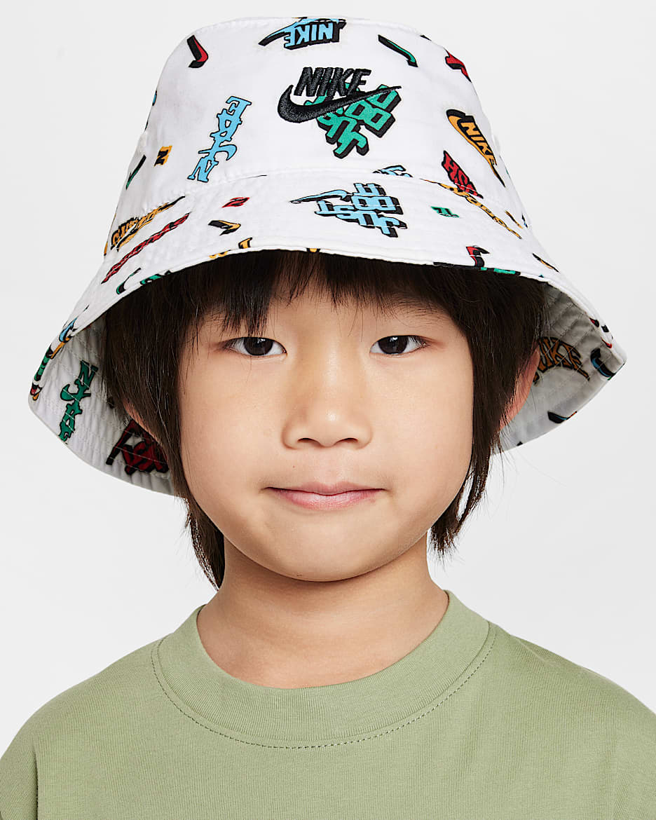 Nike UPF 40+ Futura Bucket Hat Little Kids' Hat - White