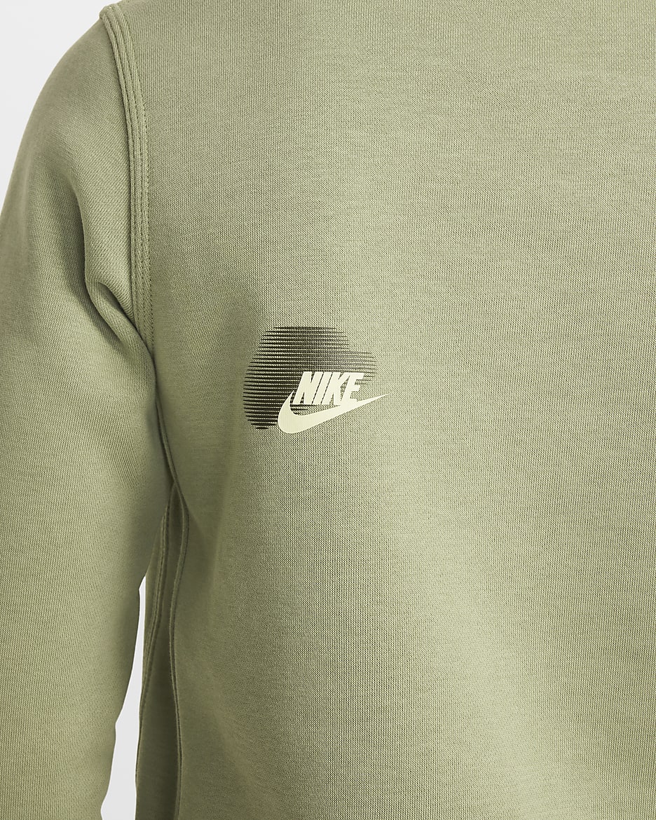 Nike Sportswear Standard Issue sweatshirt med rund hals til store barn (gutt) - Oil Green