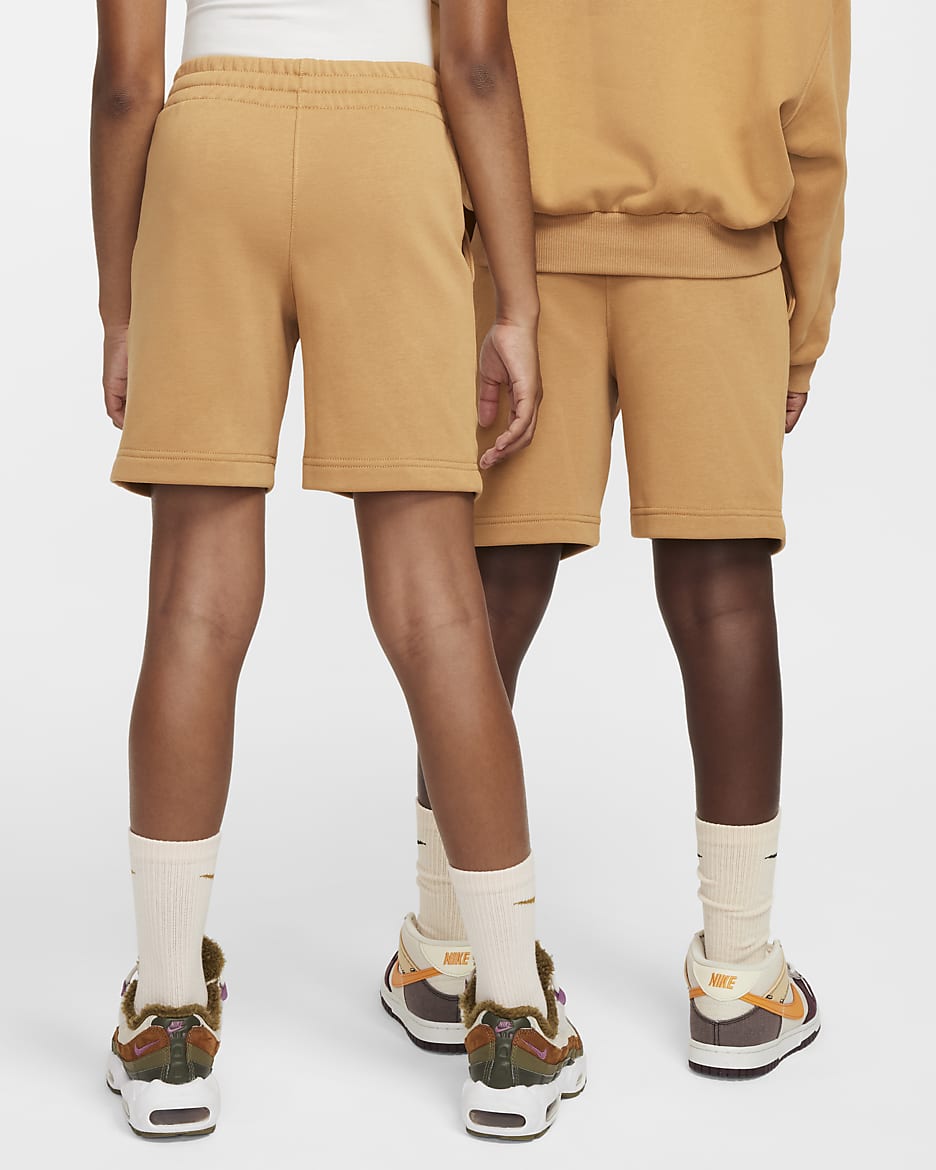 Nike Sportswear Club Fleece Big Kids' French Terry Shorts - Flax/White