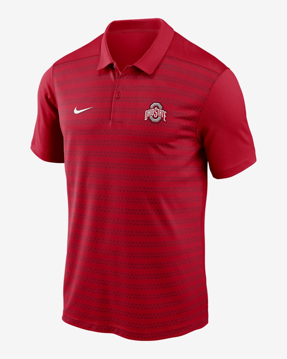 Polo universitario Nike Dri-FIT para hombre Ohio State Buckeyes Sideline Victory - Escarlata