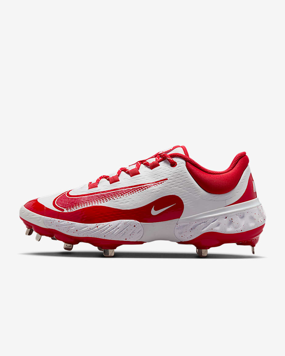 Calzado de béisbol para hombre Nike Alpha Huarache Elite 4 Low - Blanco/Rojo universitario