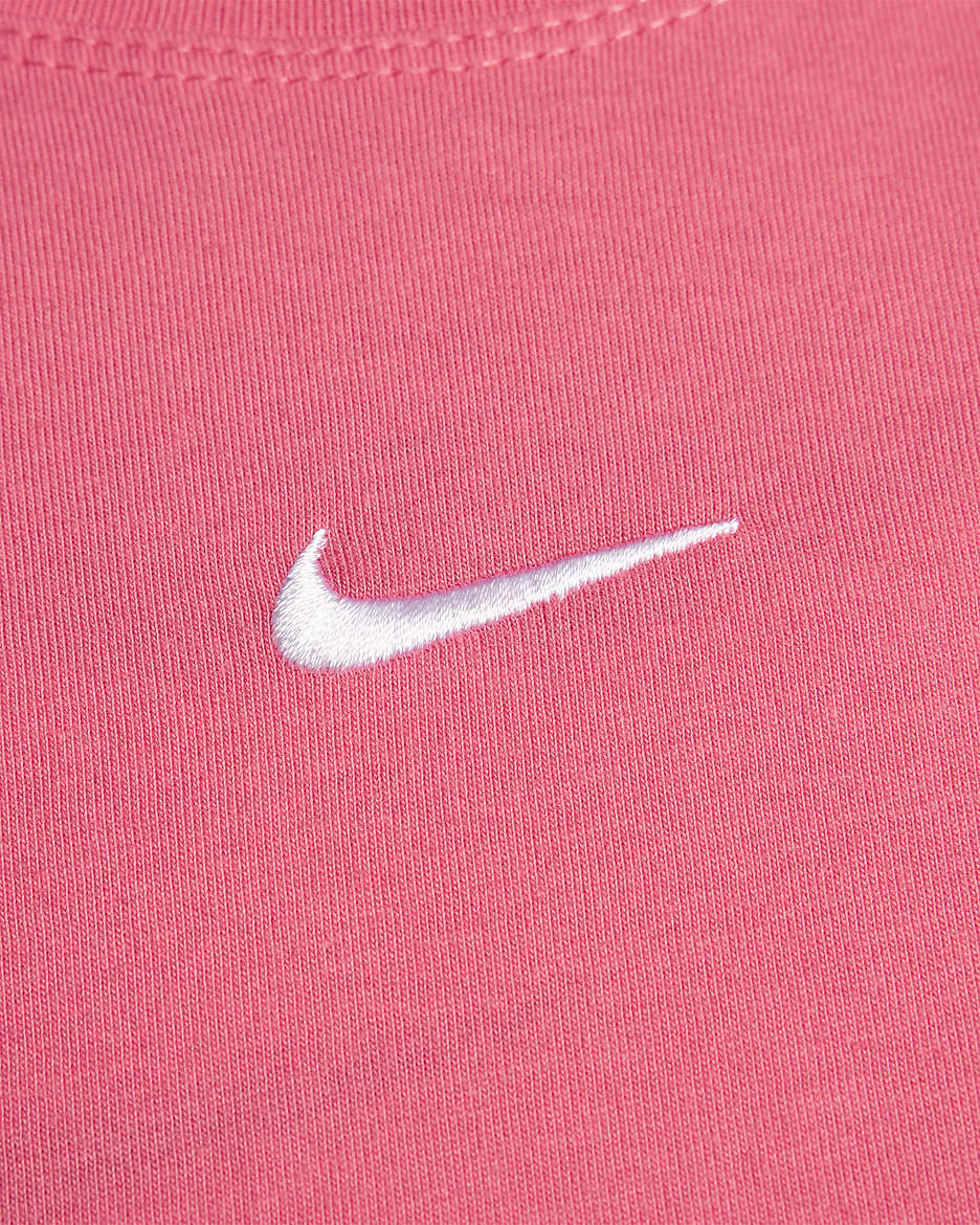 Nike Sportswear Essential Longsleeve für Damen (große Größe) - Aster Pink/Weiß