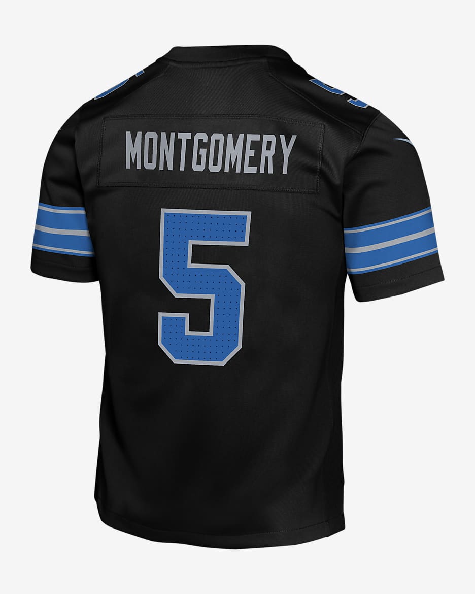 Jersey Nike de la NFL Game para niños talla grande David Montgomery Detroit Lions - Negro