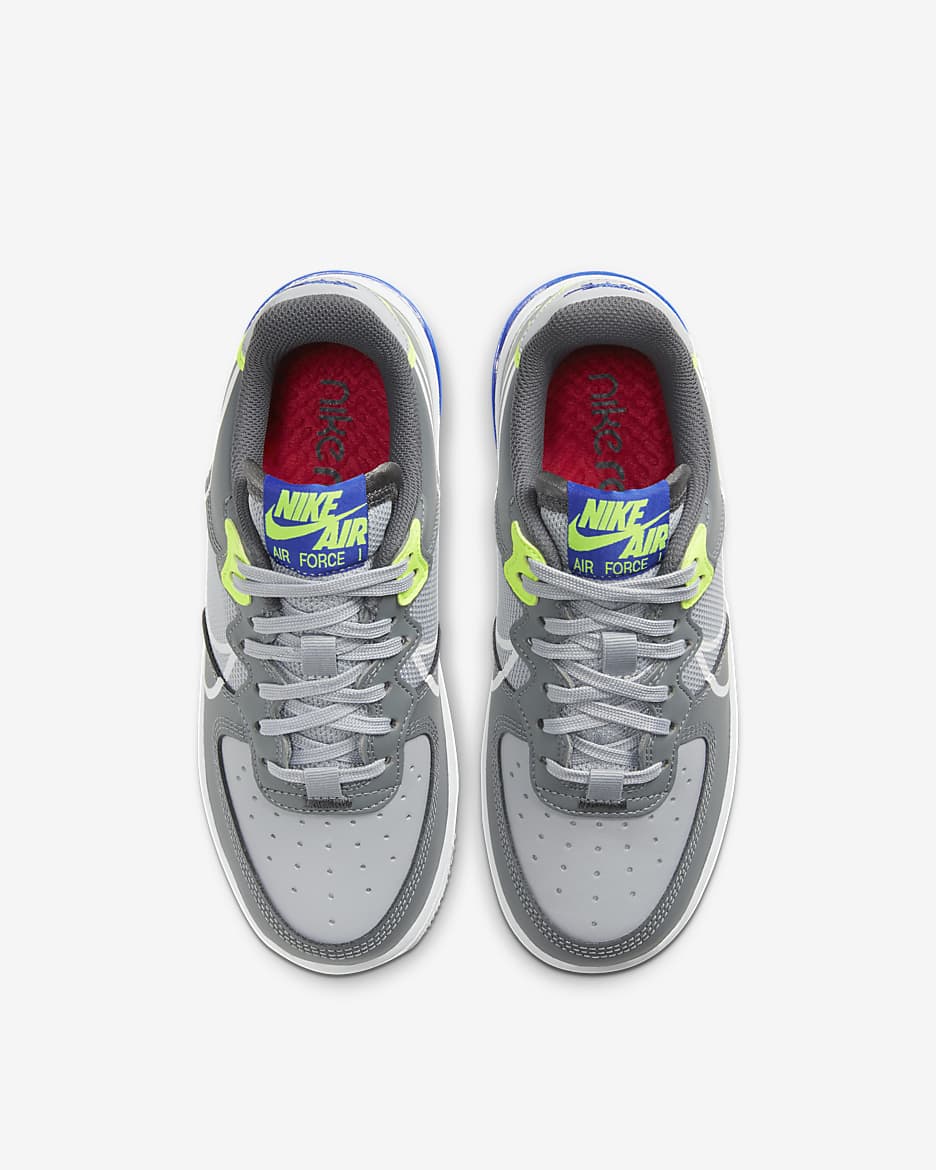 Nike Air Force 1 React Older Kids' Shoes - Wolf Grey/Smoke Grey/Dark Grey/White