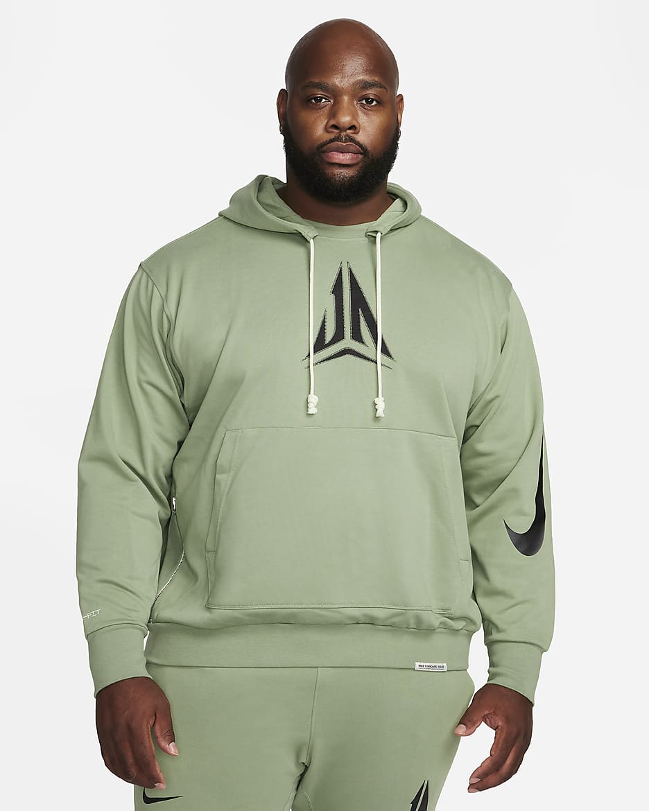 Ja Standard Issue Men's Dri-FIT Pullover Basketball Hoodie - Oil Green/Black