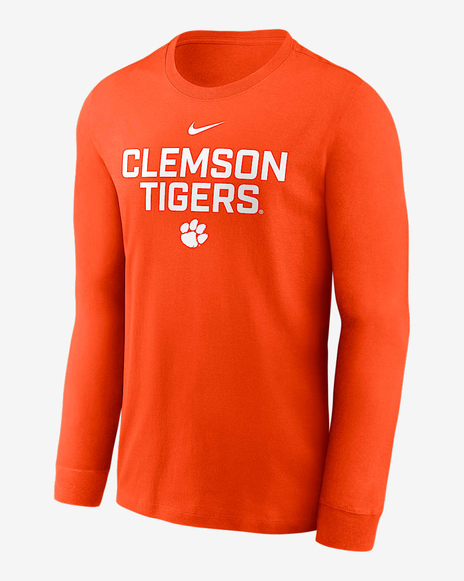 Clemson Sideline Men's Nike Dri-FIT College Long-Sleeve T-Shirt - Orange