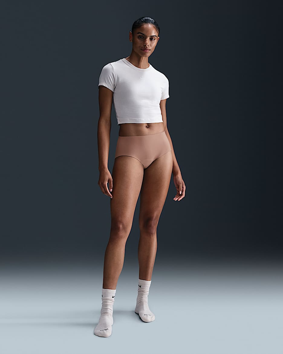 Boyshorts underwear Nike Leak Protection: Period – Donna - Desert Dust/Bianco