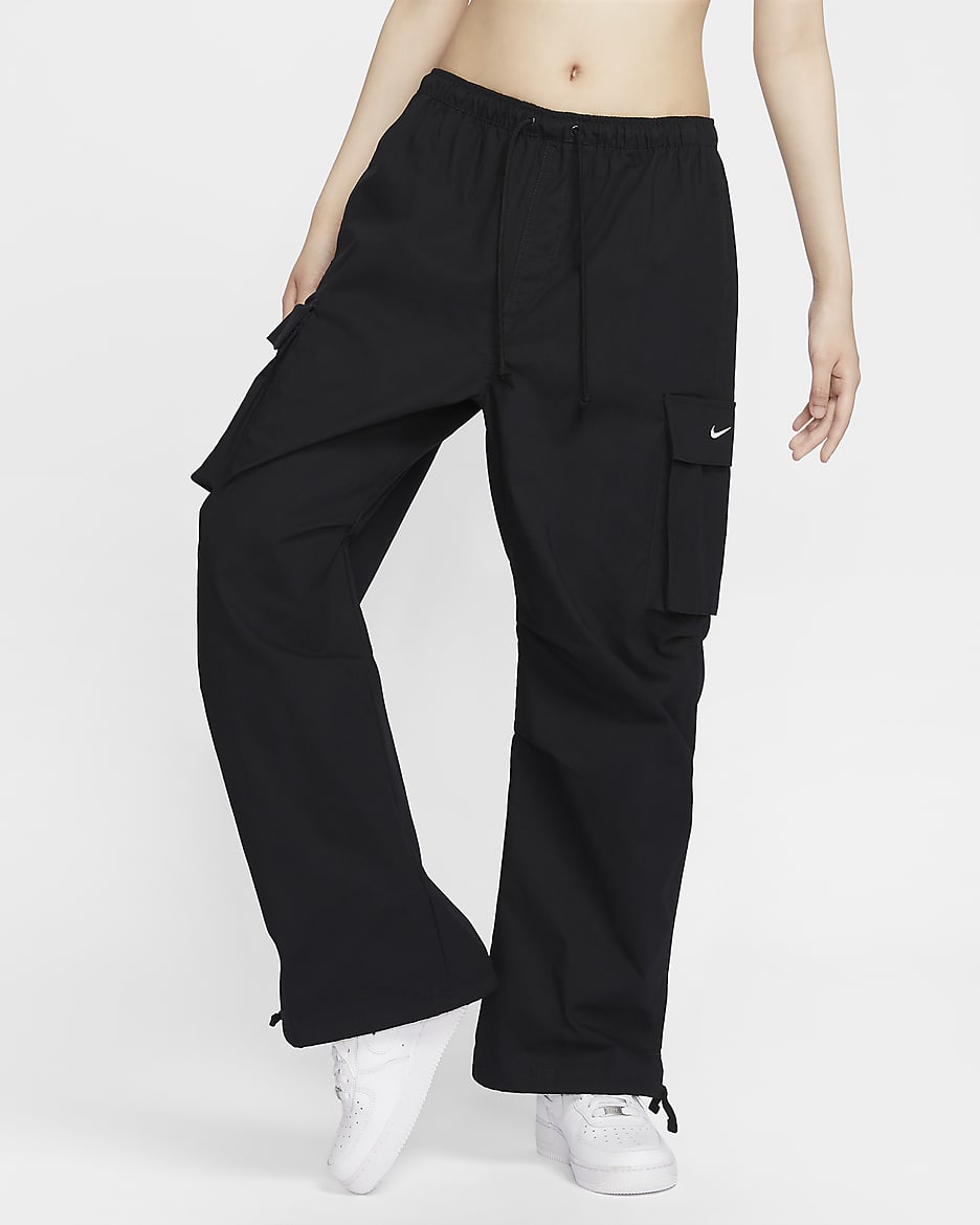 Nike Sportswear Women's Mid-Rise Cargo Trousers - Black/Sail