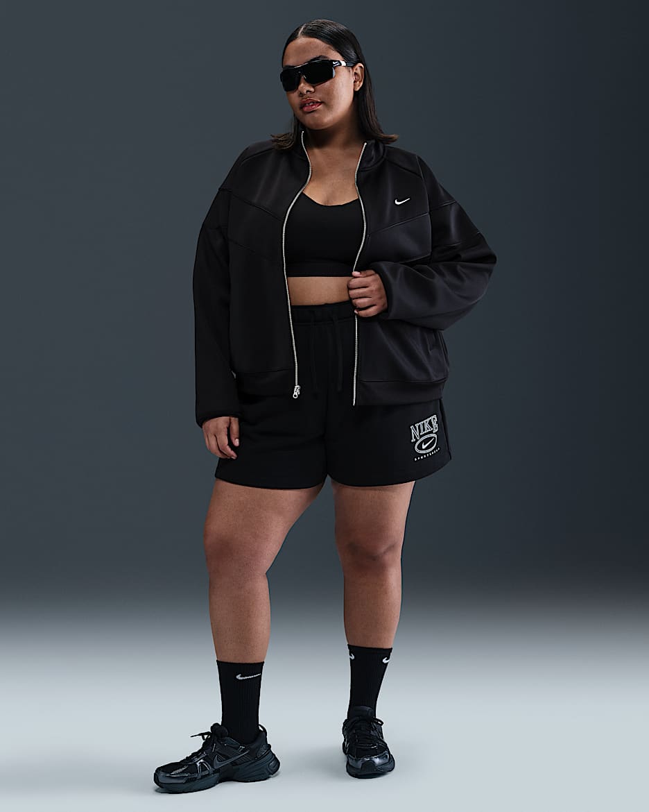 Nike Sportswear Club Fleece Women's Mid-Rise 4" Graphic Shorts (Plus Size) - Black
