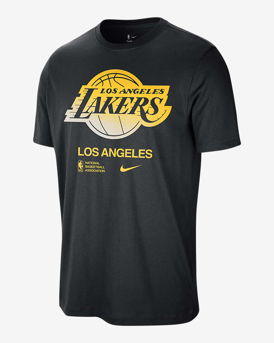 Los Angeles Lakers Courtside Nike NBA-T-Shirt für Herren - Schwarz