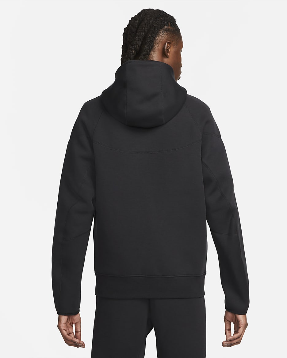 Huvtröja med hel dragkedja Nike Sportswear Tech Fleece Windrunner för män - Svart/Svart