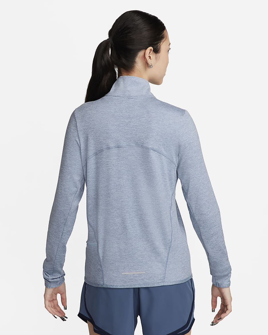 Nike Dri-FIT Swift Element UV Women's 1/4-Zip Running Top - Light Armory Blue/Ashen Slate/Heather