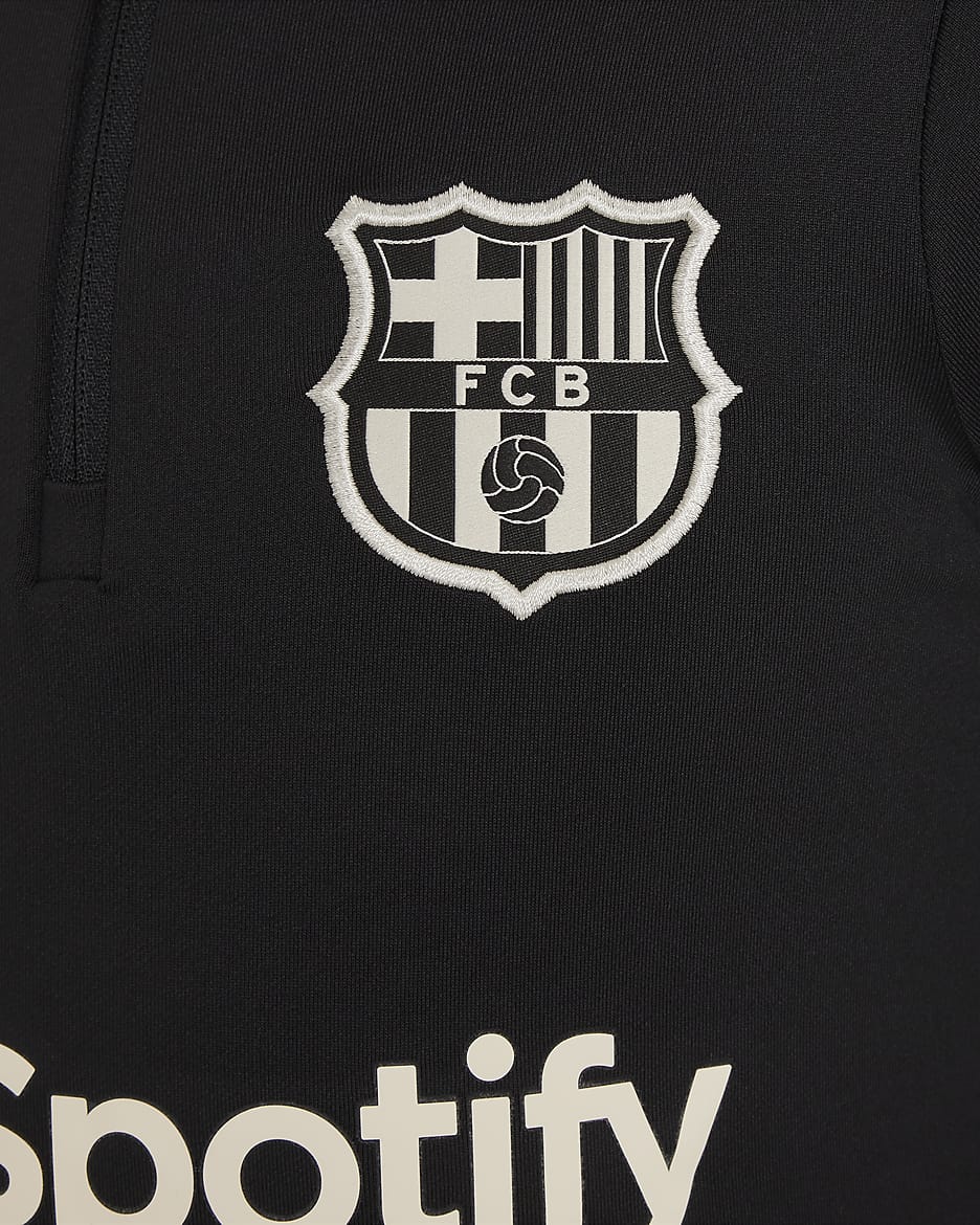 F.C. Barcelona Strike Older Kids' Nike Dri-FIT Football Drill Top - Black/Noble Red/Deep Royal Blue/Light Orewood Brown