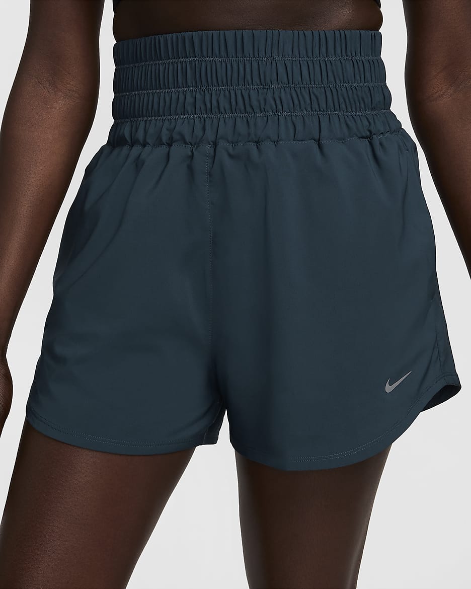 Shorts con forro de ropa interior Dri-FIT de tiro ultraalto de 8 cm para mujer Nike One - Azul marino militar