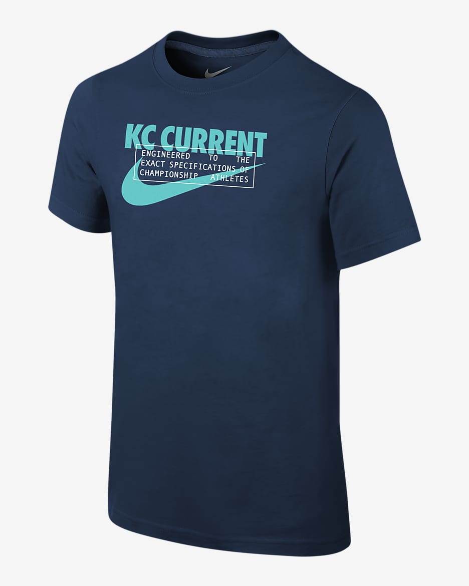 Kansas City Current Big Kids' (Boys') Nike Soccer T-Shirt - Navy