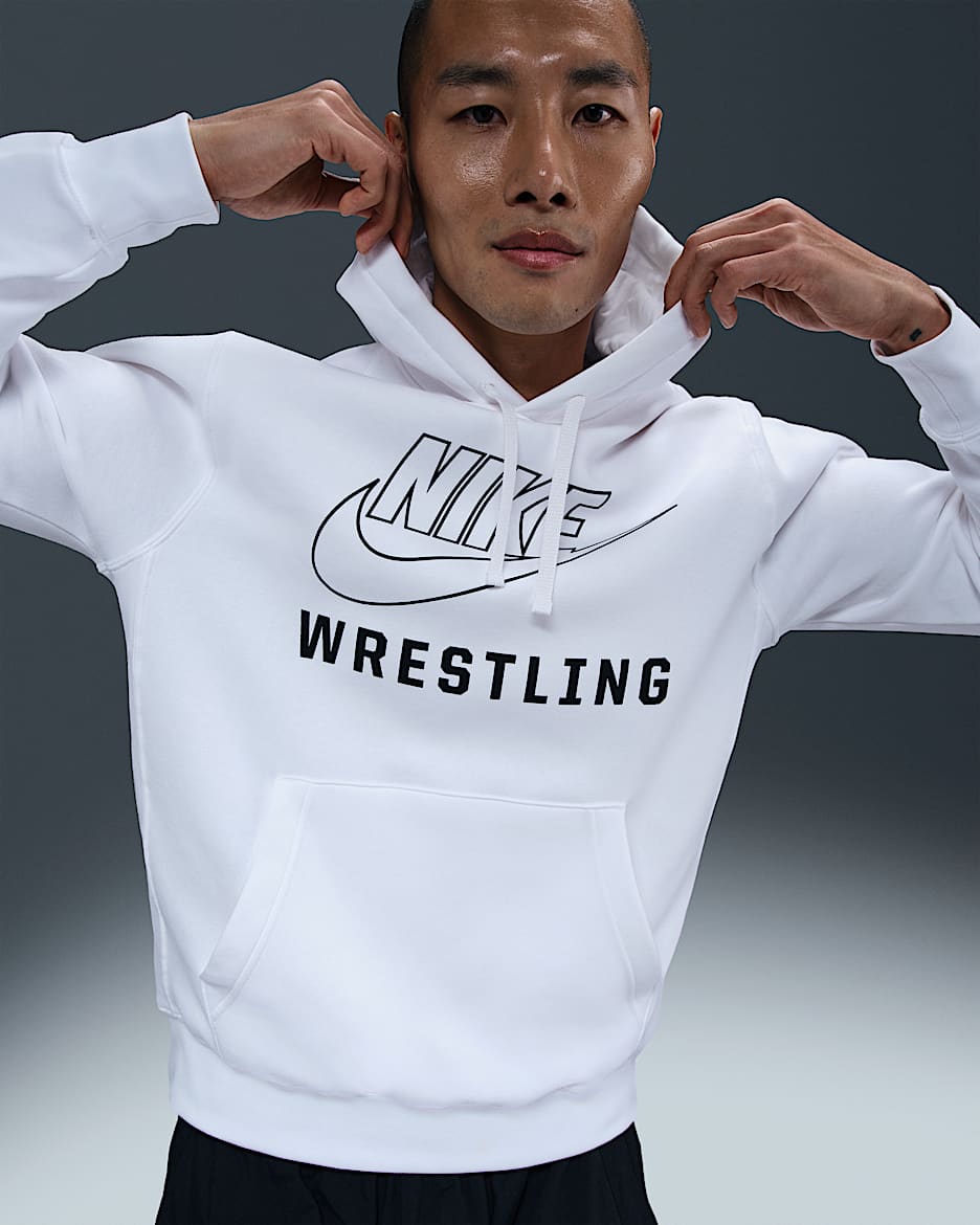 Nike Men's Wrestling Pullover Hoodie - White
