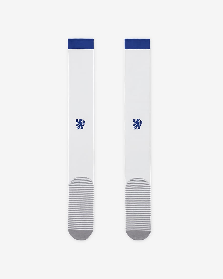 Chaussettes de foot montantes Nike Dri-FIT Chelsea FC Strike Domicile - Blanc/Rush Blue/Rush Blue