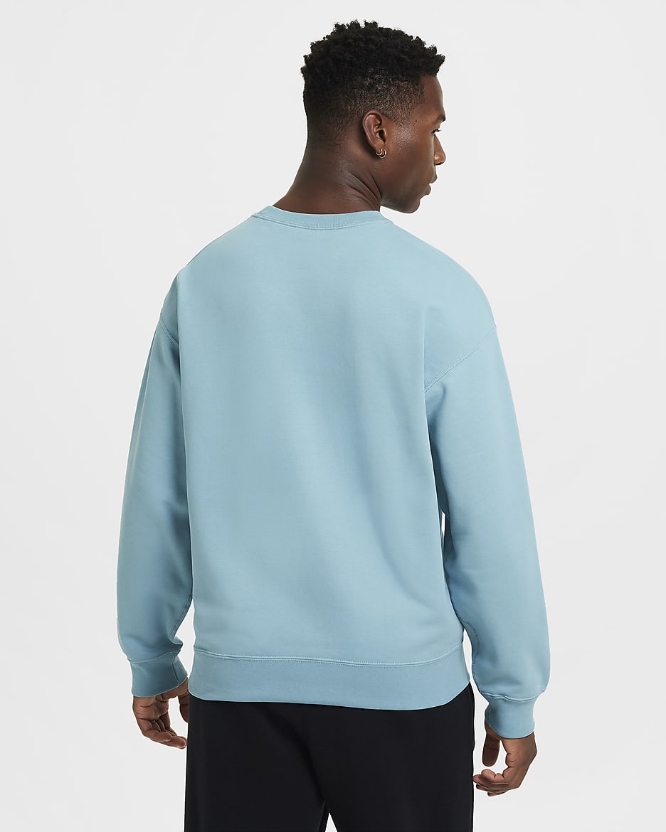 Nike Solo Swoosh Men's Fleece Crew - Denim Turquoise/White