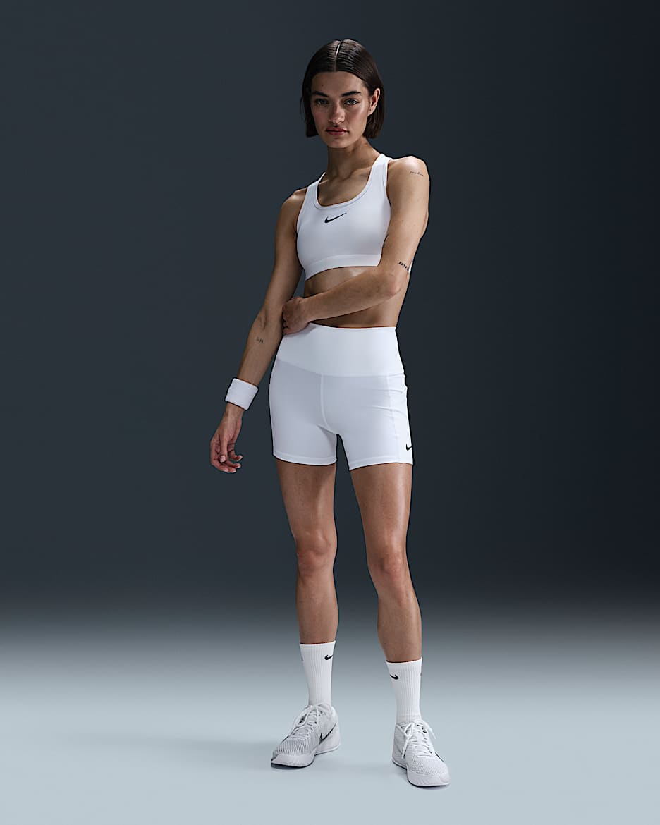 Short de tennis Dri-FIT avec poches NikeCourt pour femme - Blanc/Noir